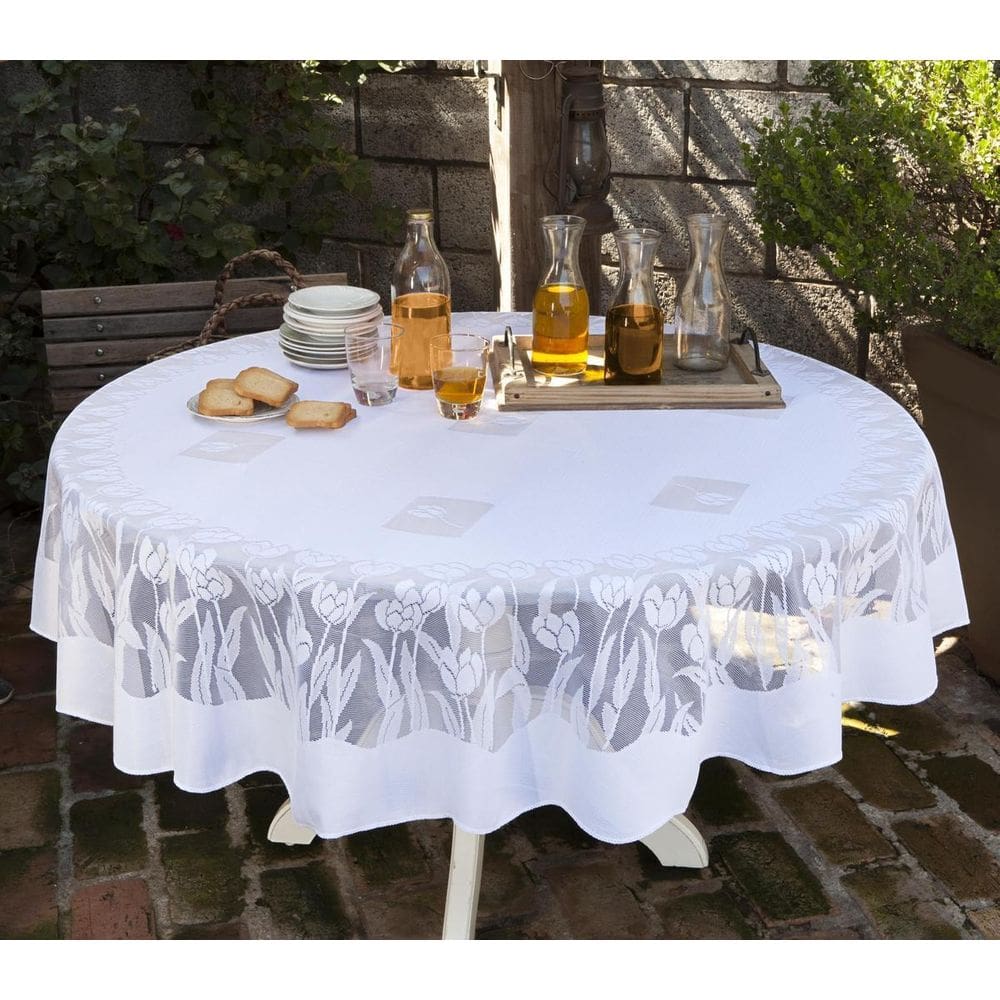 Toalha De Mesa Que Não Amassa 4L 1,60 O Renda Tulipas