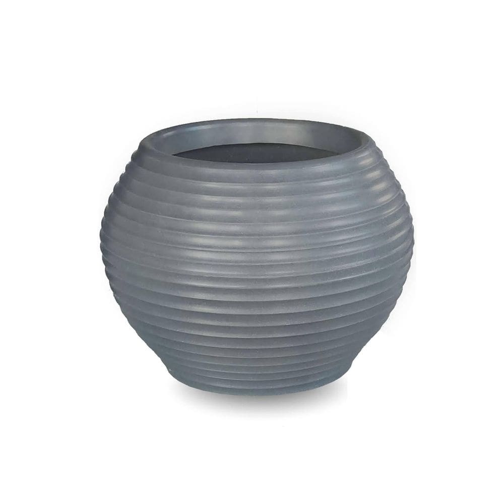 Vaso De Planta Forma Esférica Decorativo 25X30 Cinza Escuro