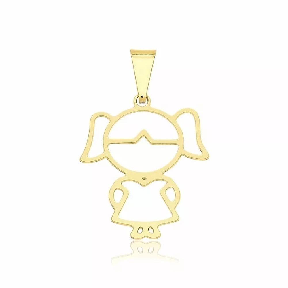 Pingente Filha Menina Folheado A Ouro 18k Lindo!