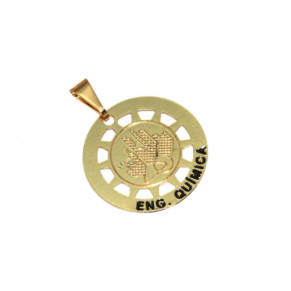 Pingente Minha Profissão Engenharia Química Folheado 18k