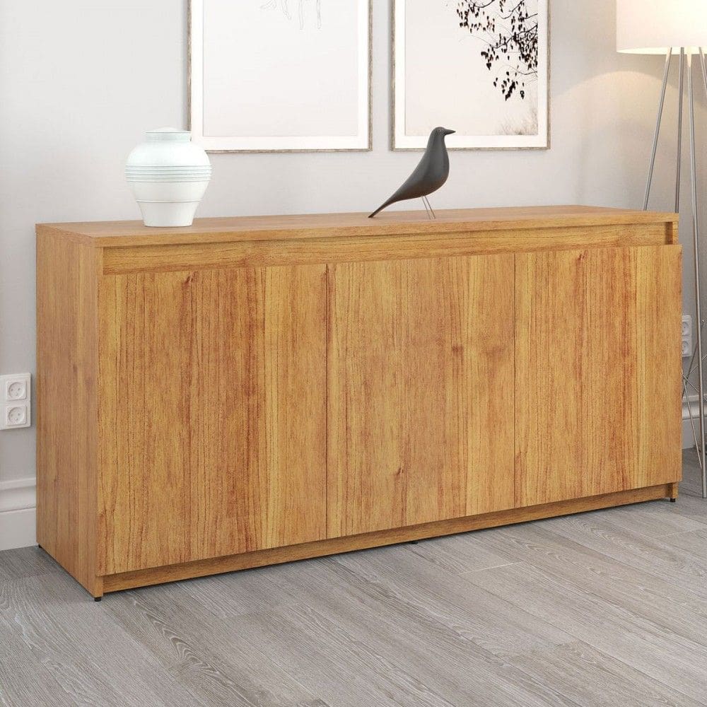 Balcão Buffet Alvin 3 Portas 1 Prateleira Marrom - Viero Móveis