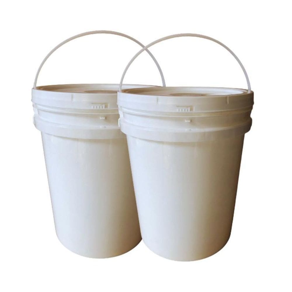 Balde Alça Plastica Curitiba Branco 20 Lts - 2 Peças