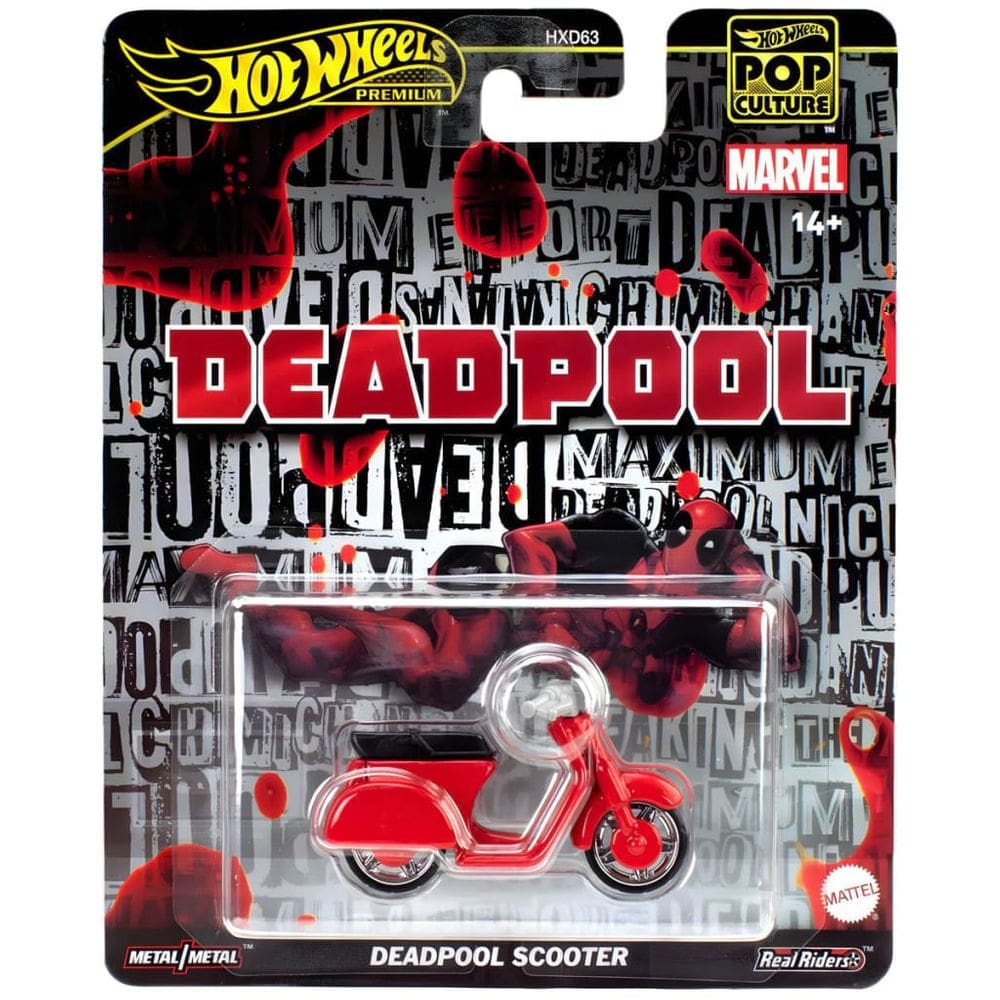 Hot Wheels Premium Pop Culture Deadpool Scooter MATTEL