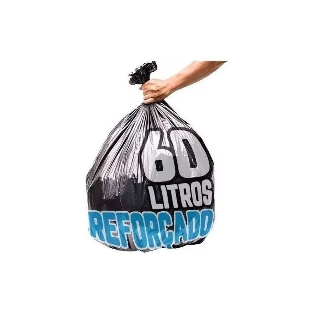 Saco De Lixo 60 Litros 100 Un Preto Reforçado Otima Qualidad