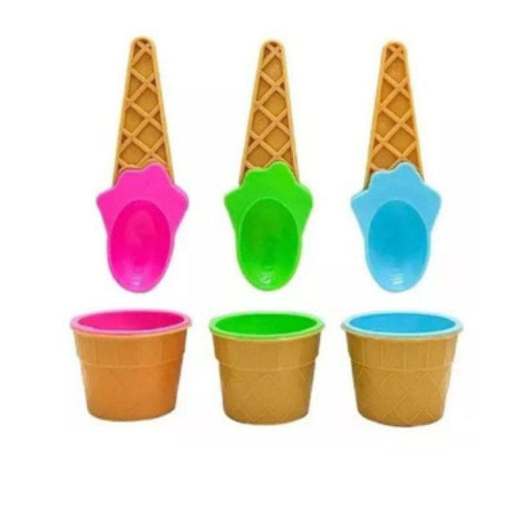 Pote Sobremesa Casquinha Sorvete 200ml c/ Colher