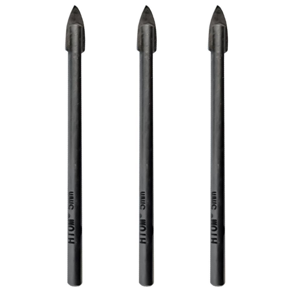 Kit 3 Brocas Para Vidro 5Mm Porcelanato Cerâmica Metal Duro