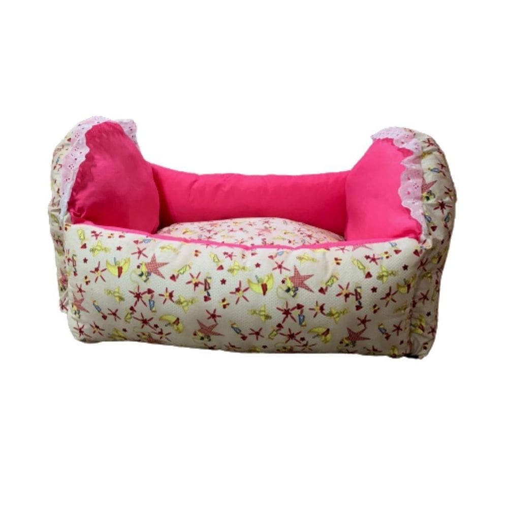 Cama Berço Com Travesseiro Para Cães E Gatos - Rosa
