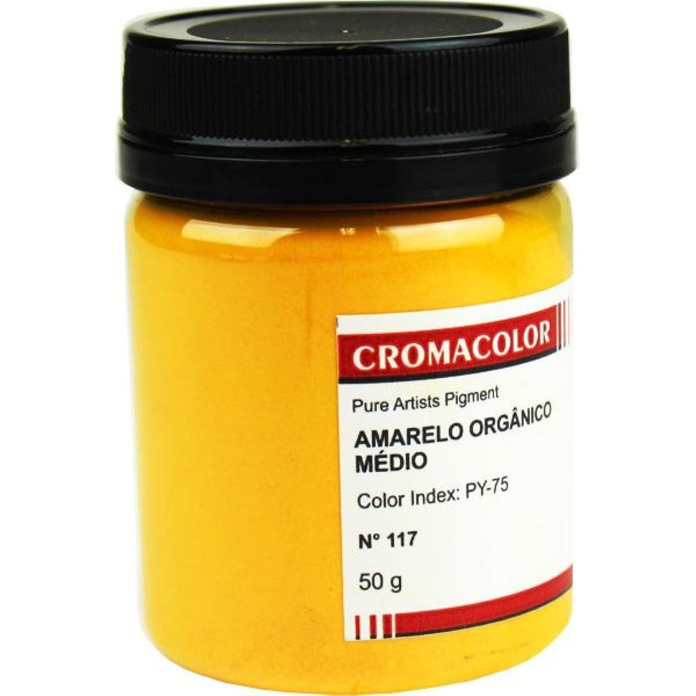 Pigmento Artistico Puro Cromacolor 117 Amarelo Medio 50G