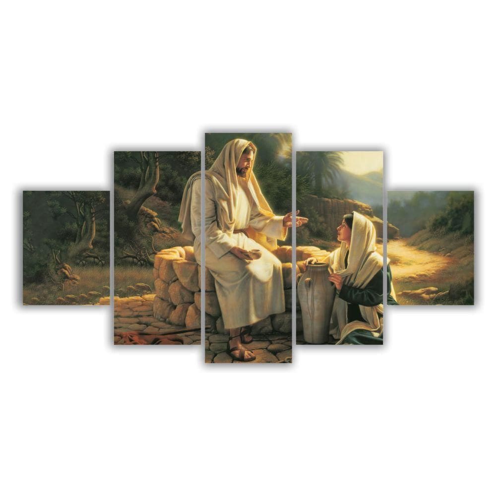 Quadro Decorativo Encontro Jesus Cristo E A Samaritana À