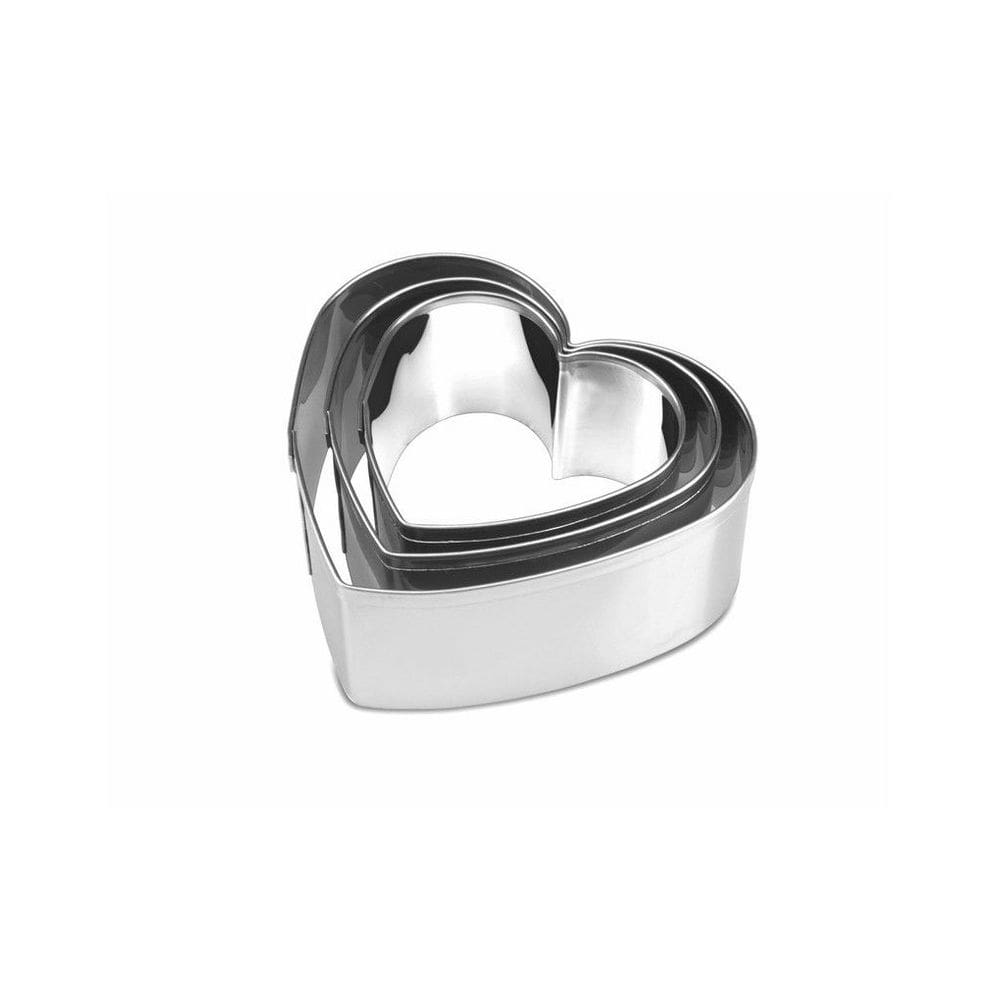 Cortador Coração 3 Peças Inox Kehome - Massas e Biscoitos