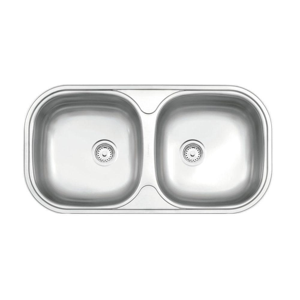 Cuba De Embutir/sobrepor Tramontina Isis 2c 34 Bs Em Aço Inox Acetinado 78x40 Cm