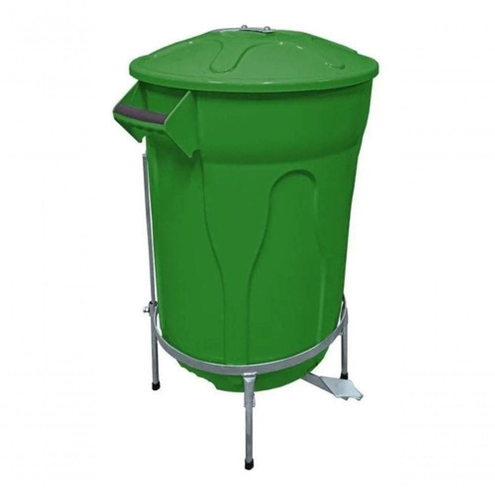 Lixeira Com Pedal De Aço E Armação 60 Litros