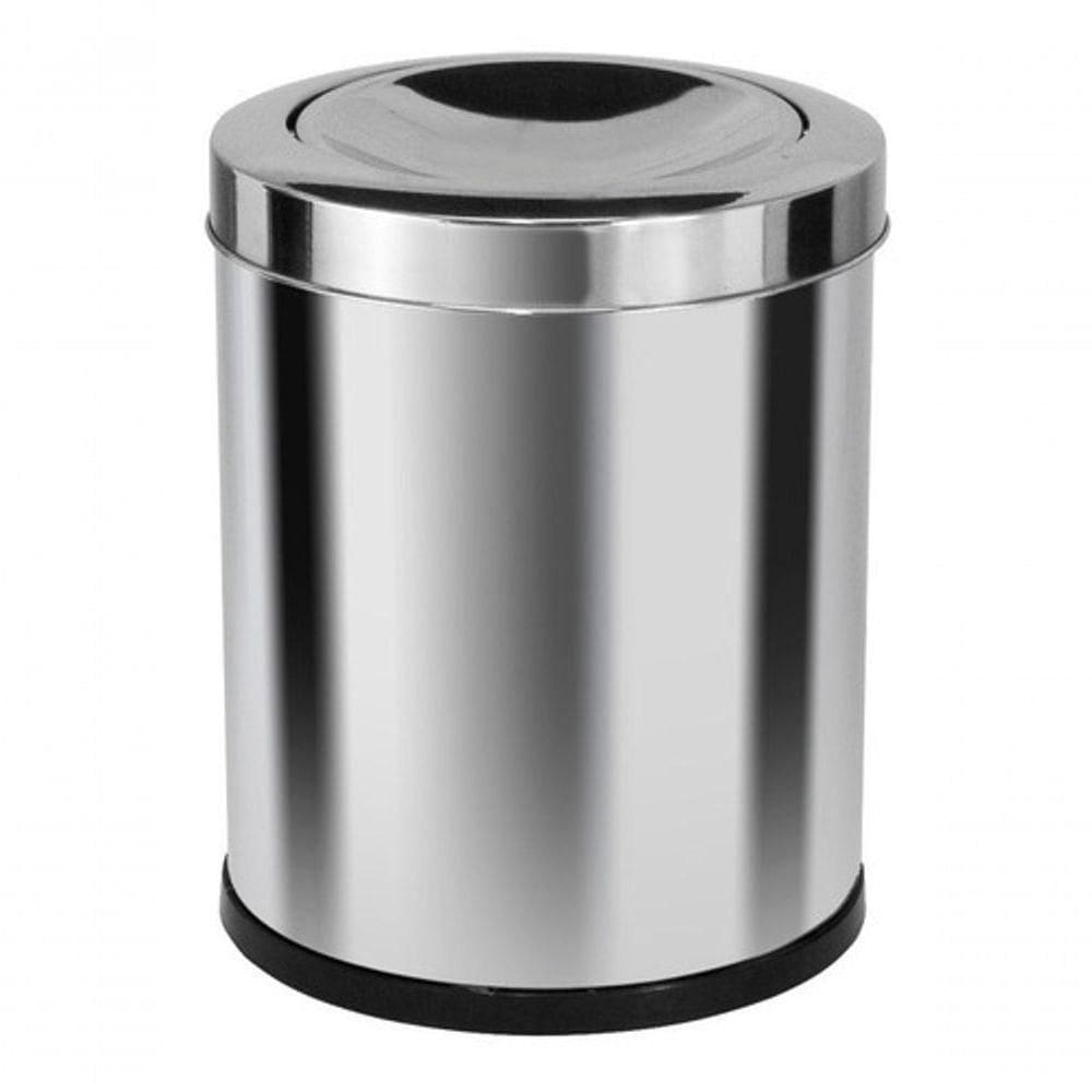 Lixeira Em Aço Inox Tampa Meia Esfera 13 Litros