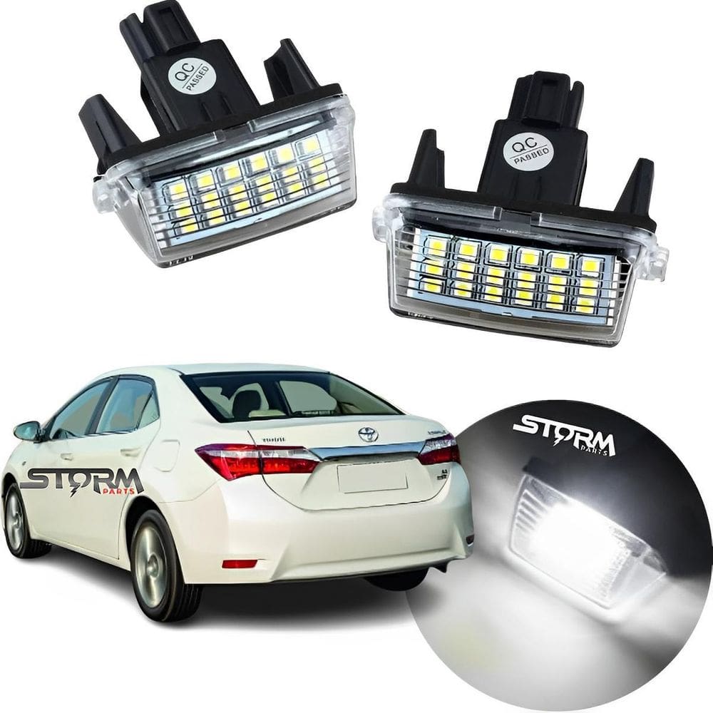 Lâmpada Placa Toyota Corolla LED Branco - Par