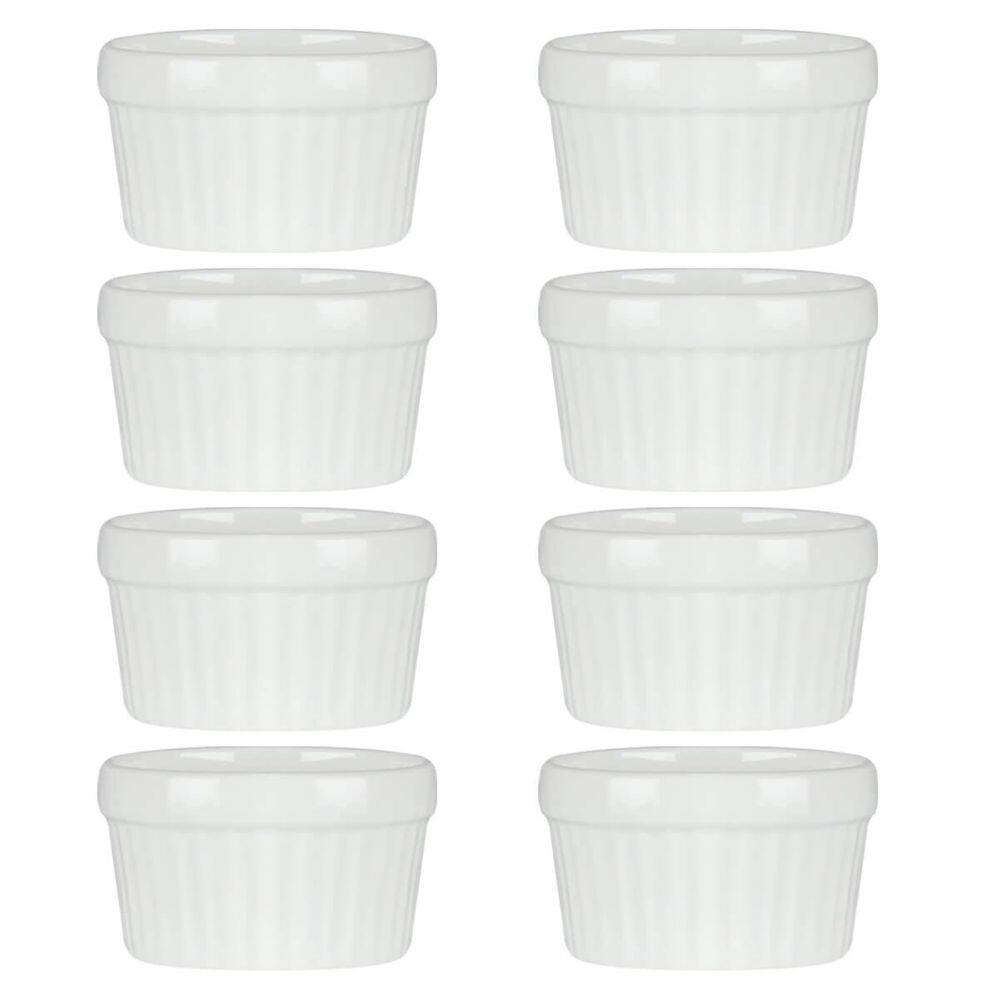 8 Ramekin De Porcelana Classic Branco 6Cm X 4Cm Lyor