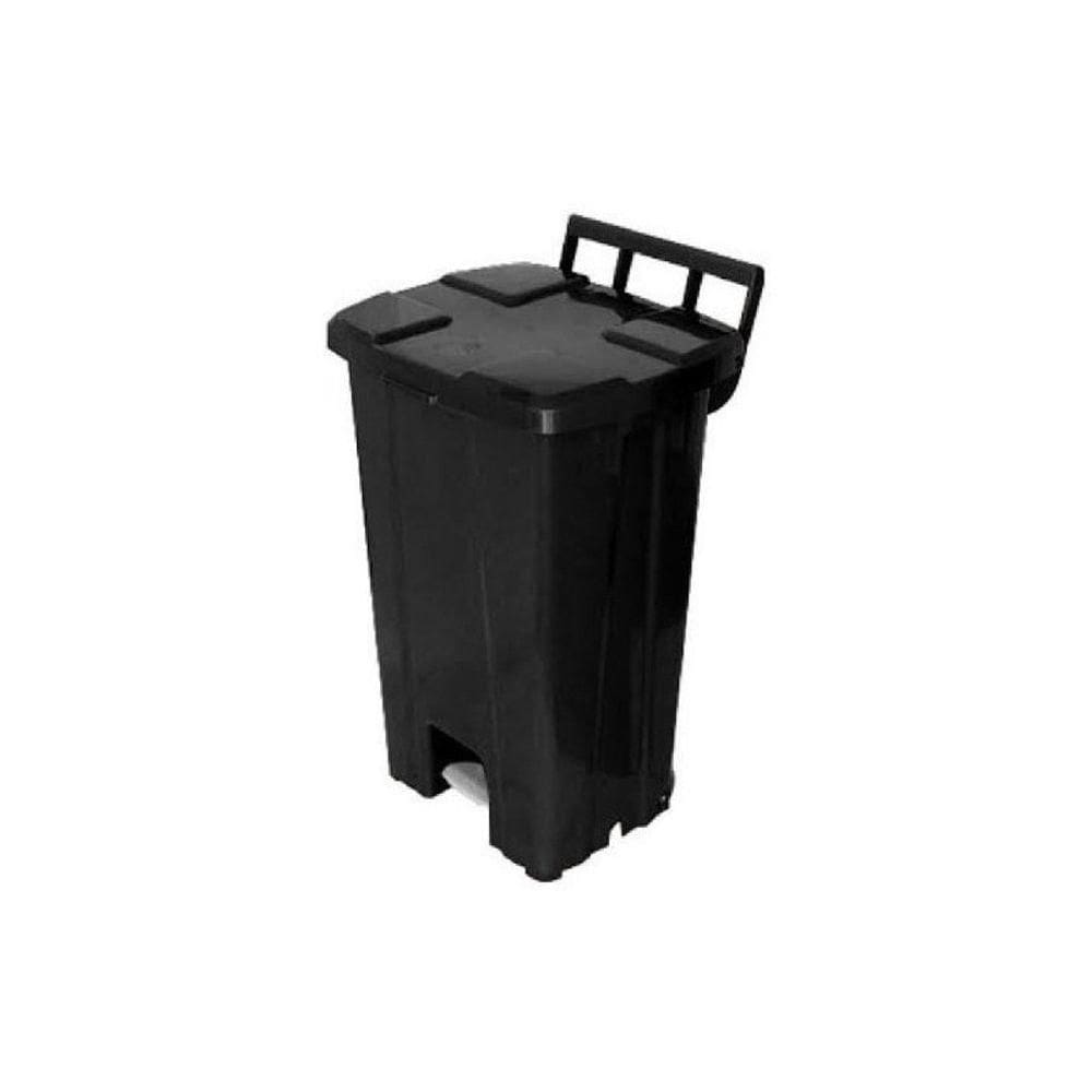 Lixeira Quadrada Plastica De 100 Litros Com Roda E Pedal