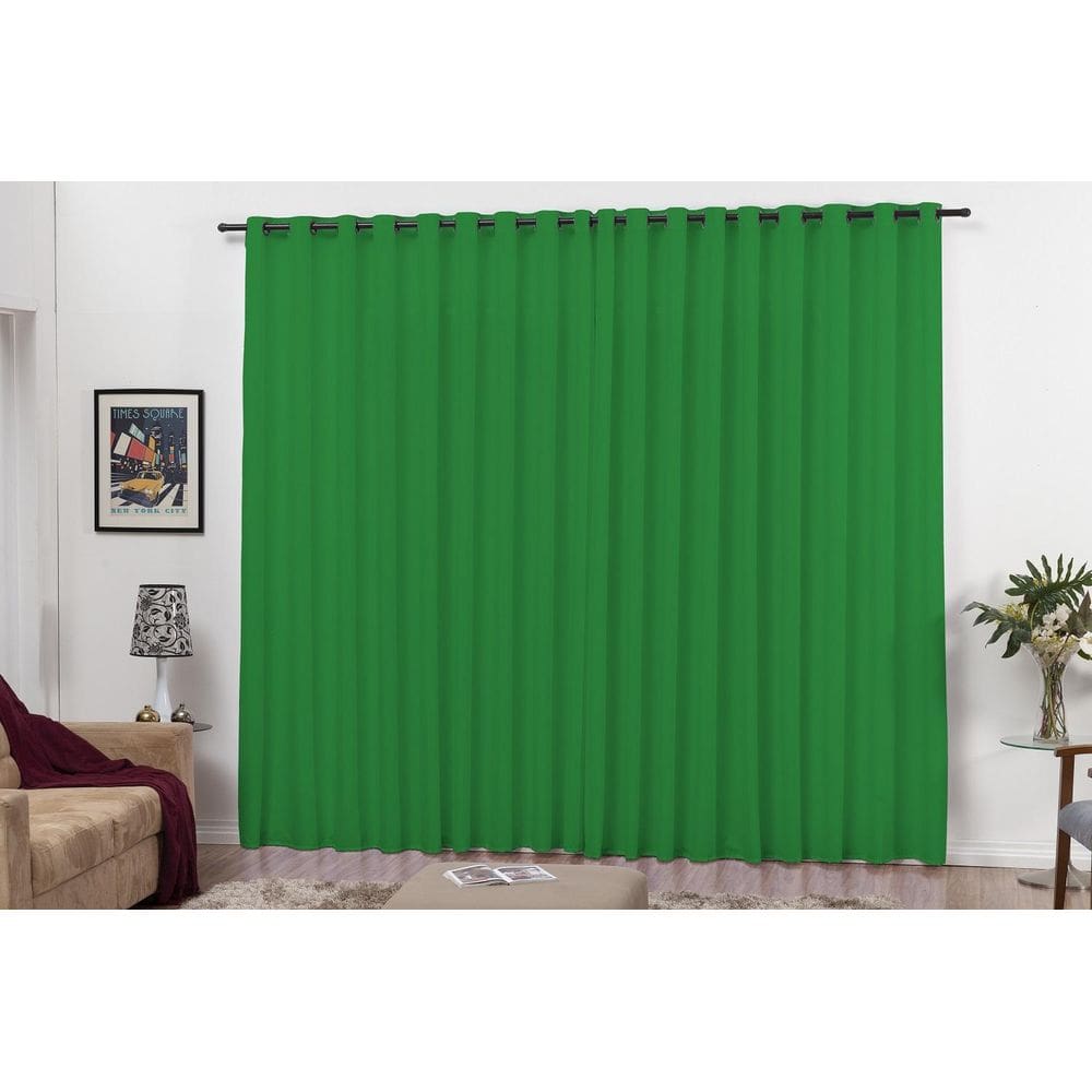 Cortina Quarto E Sala 3,00X2,50 Com Ilhos Para Varão Verde
