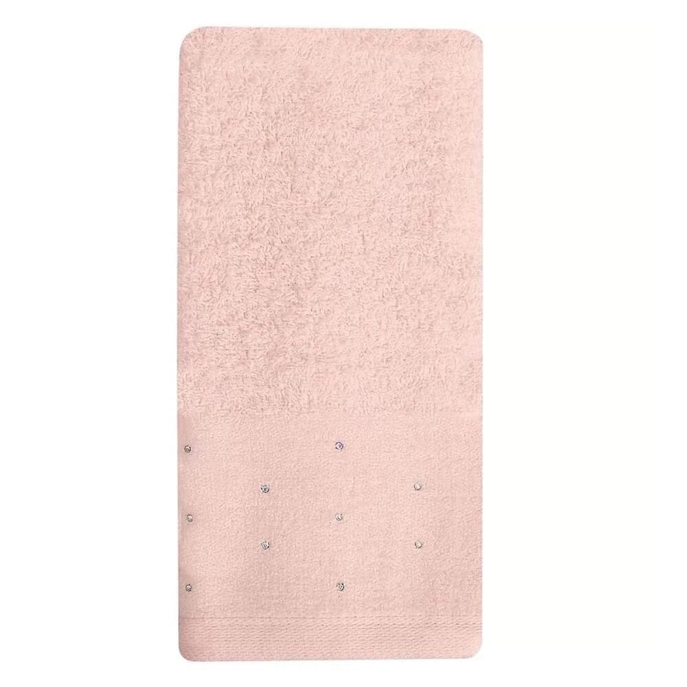Toalha De Lavabo Cristal Em Algodão - Atlantica Veludo Rosa