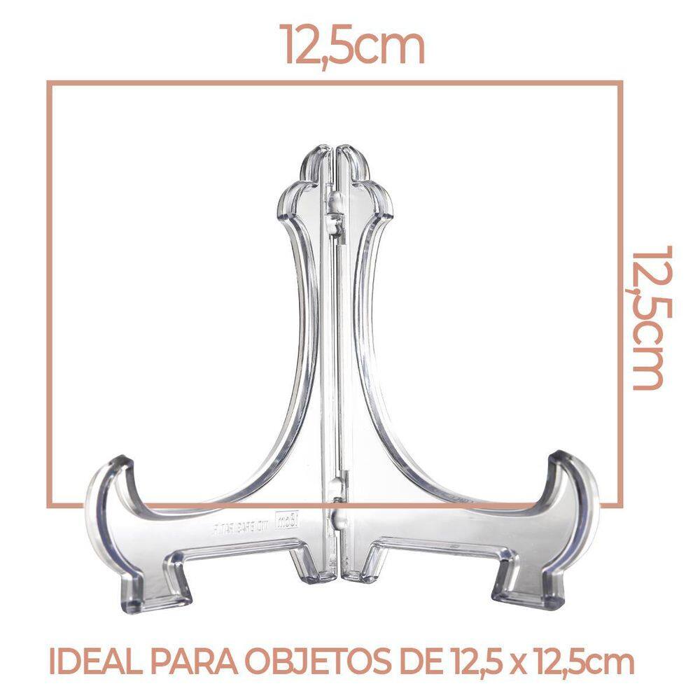 Kit 6 Peças Suporte Para Pratos Acrílico Transparente 12,5Cm