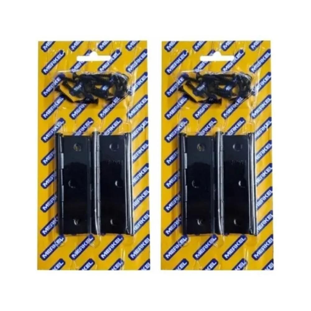 Kit Com 06 Dobradiça Porta Merkel Pretas 3.1/2