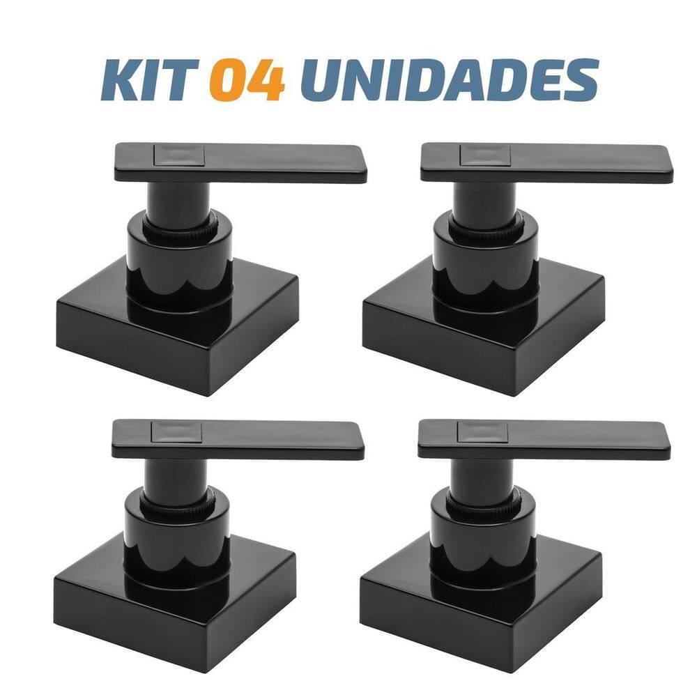 Kit Acabamento Registro C73 Preto 1/2 e 3/4 Deca ABS