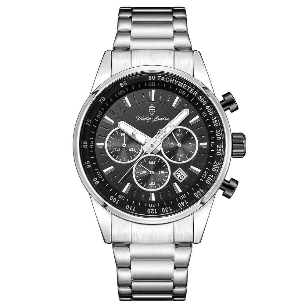 Relógio Masculino Hazard Steel Silver Black 43mm