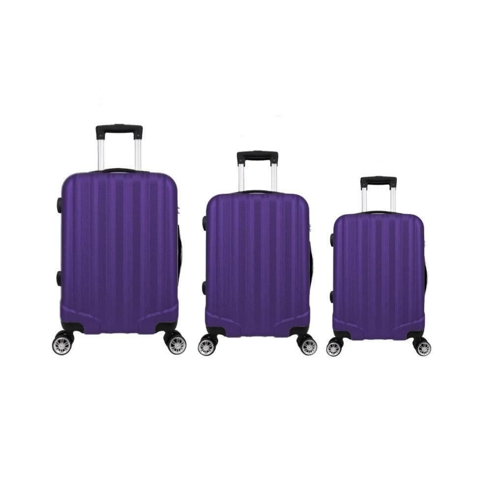 Kit Mala De Viagem ABS 3 Peças Adventure Fortt Roxa KMV01-RX