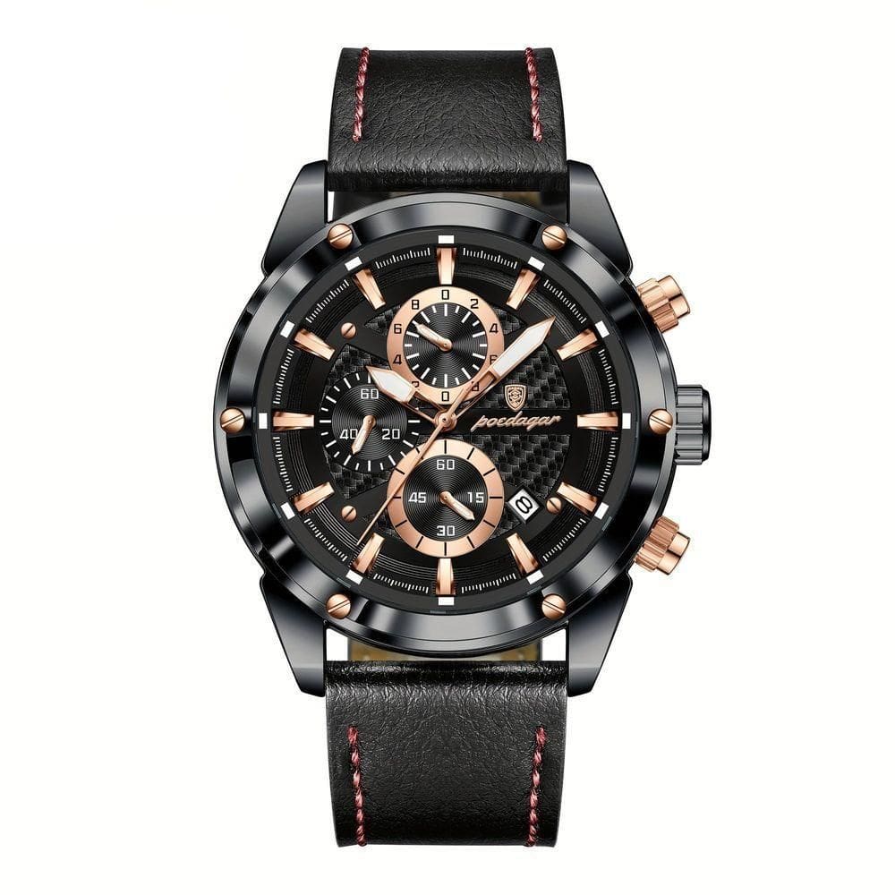 Relógio De Pulso Masculino Com Movimento Quartzo Design Esportivo Preto