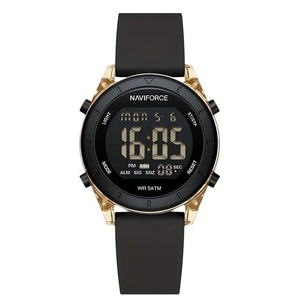 Relógio De Pulso Digital Feminino Lcd Tela Pulseira De Silicone 3atm Preto