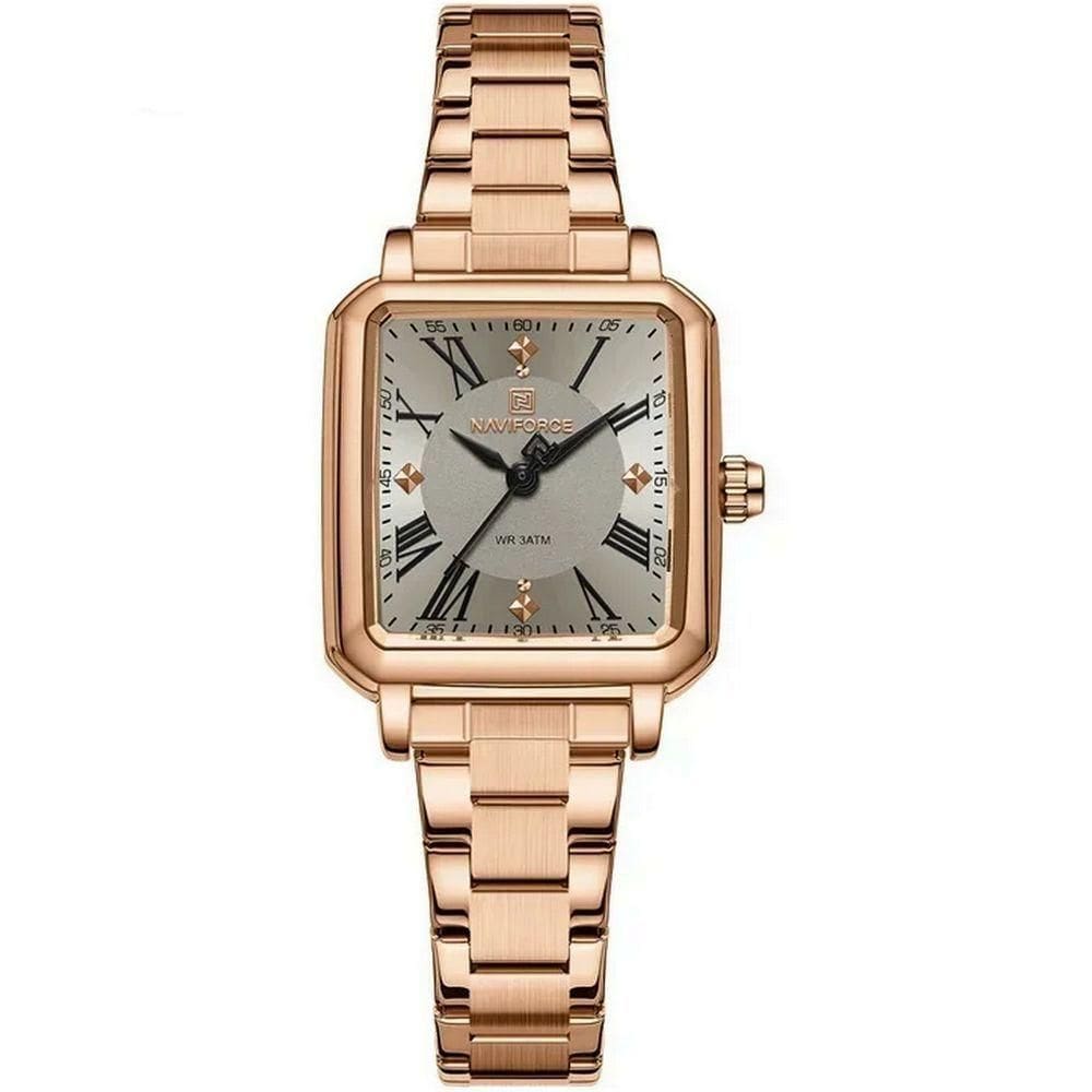 Relógio Feminino Design Sofisticado Quartzo Em Aço Inoxidável À Prova Da Água Casual Cinza