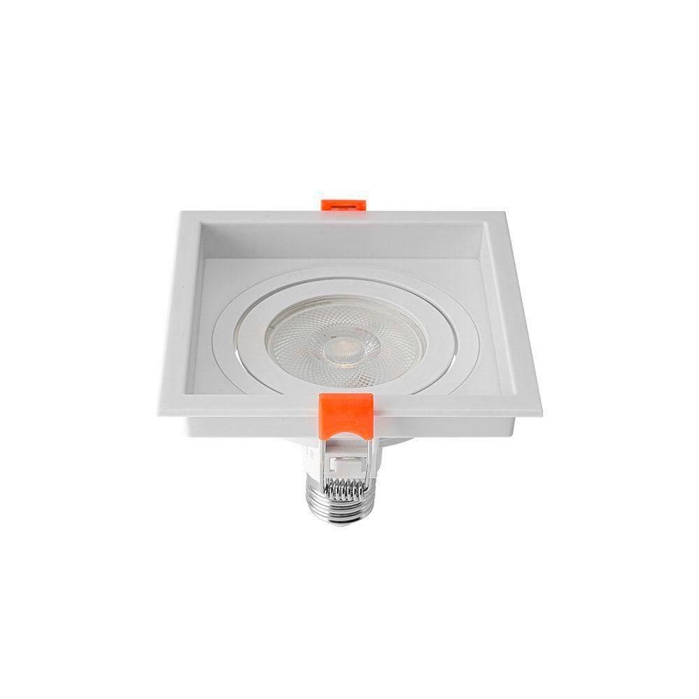 Spot De Embutir Recuado Nordecor Loyo Para 1 Lâmpada Par 20 E27 Quadrado Branco