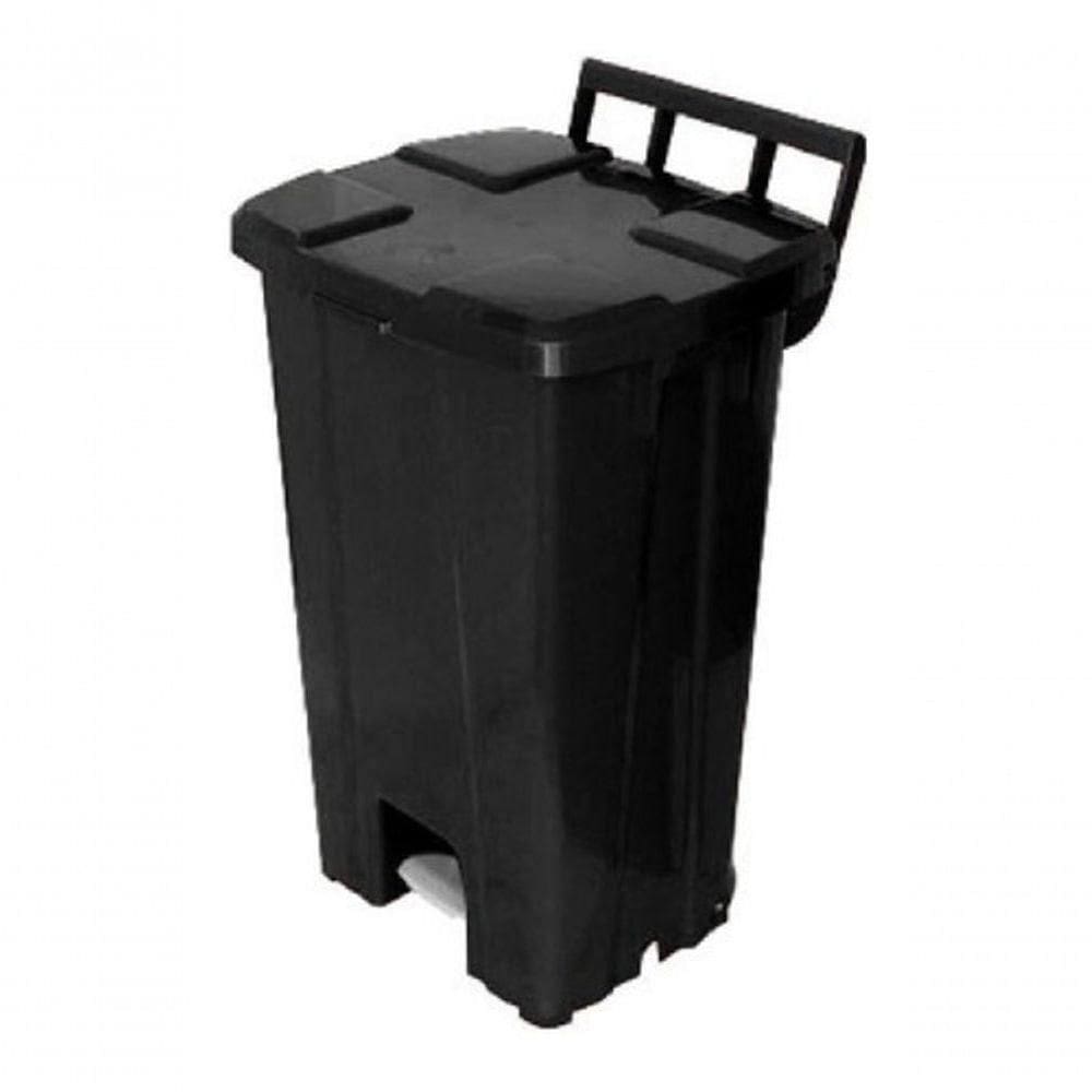 Lixeira Quadrada Plastica De 100 Litros Com Roda Sem Pedal