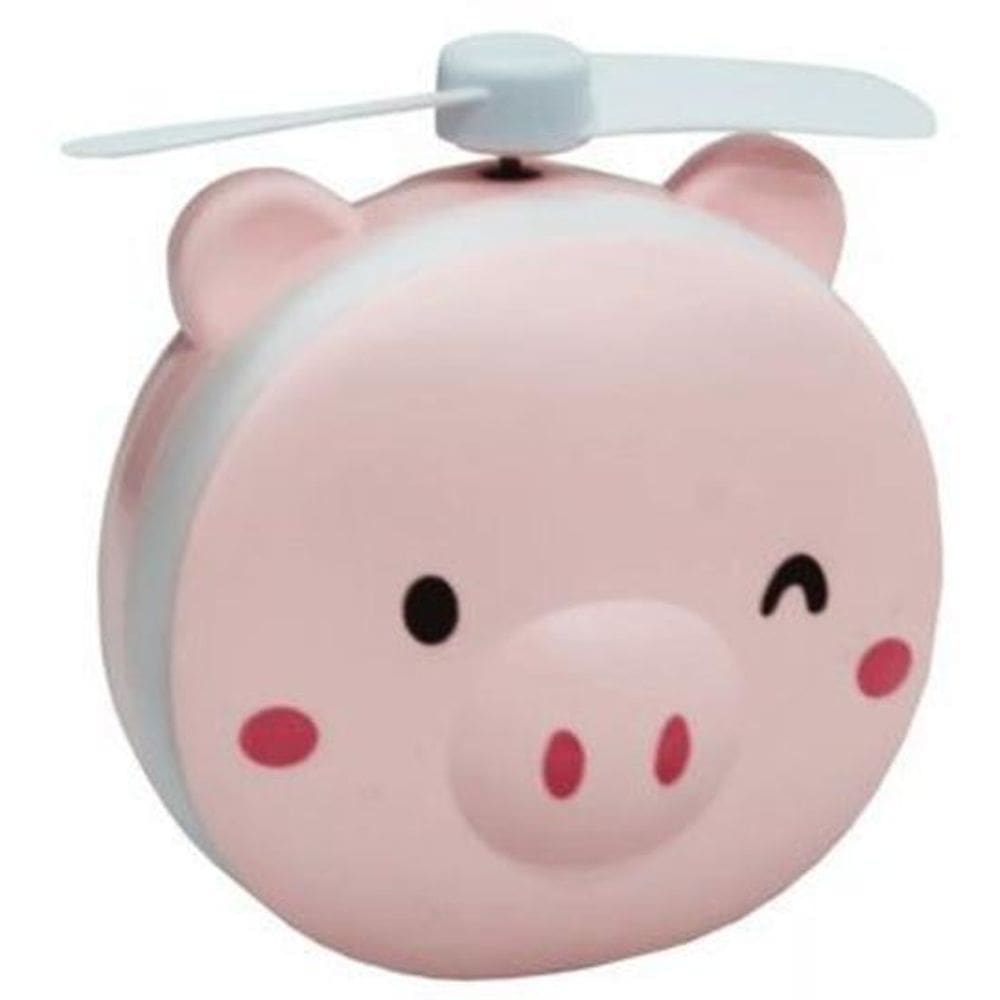 Mini Espelho Ventilador Porquinho Usb Recarregável Portátil