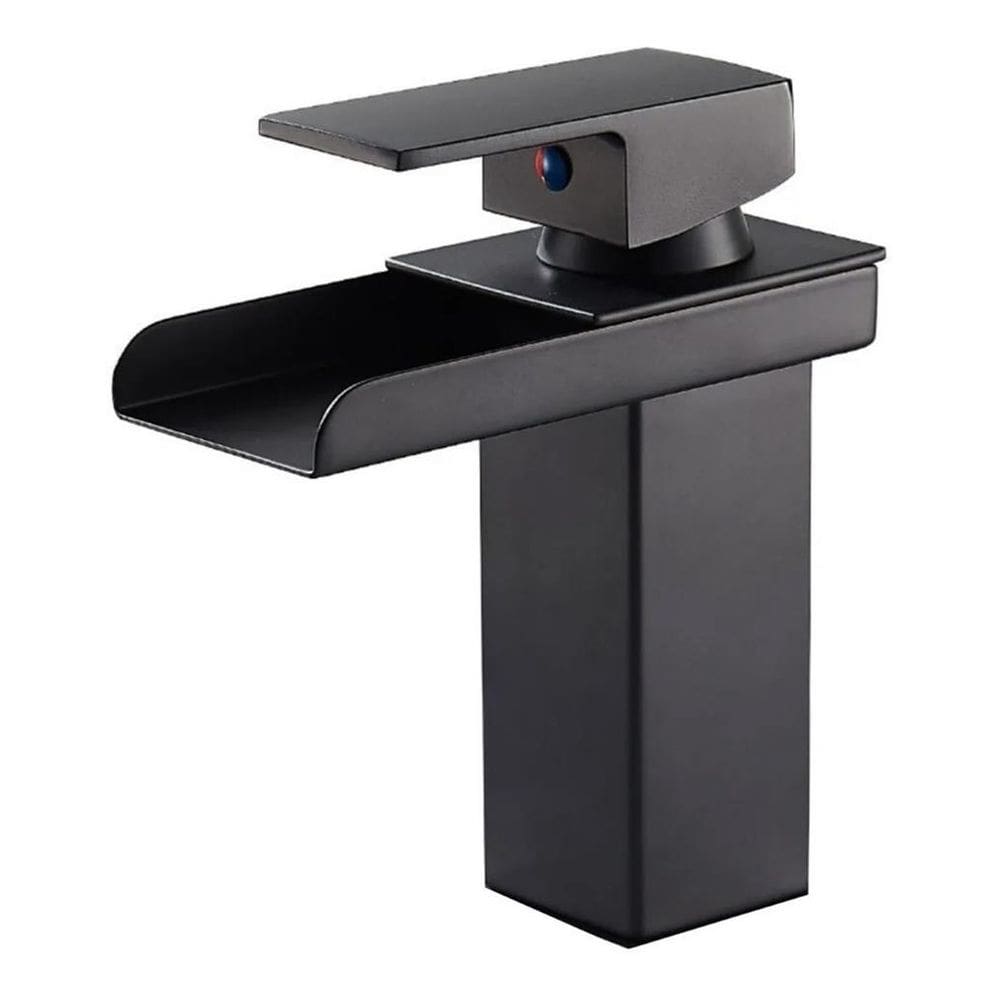 Torneira Monocomando Cascata Banheiro Lavabo. Preto Fosco
