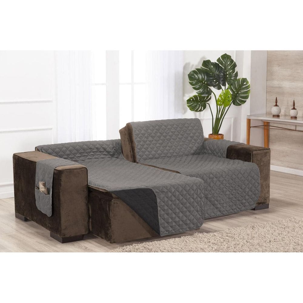 Capa Protetora De Sofá Retrátil Dupla Face 2,20M Preto