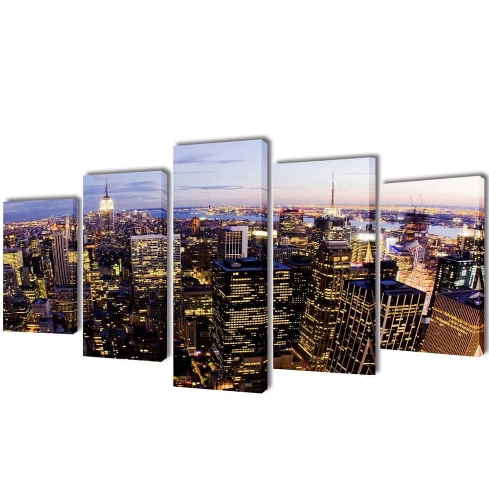 Conjunto de impressão de parede em tela vidaXL Birds Eye View New York 200x100cm