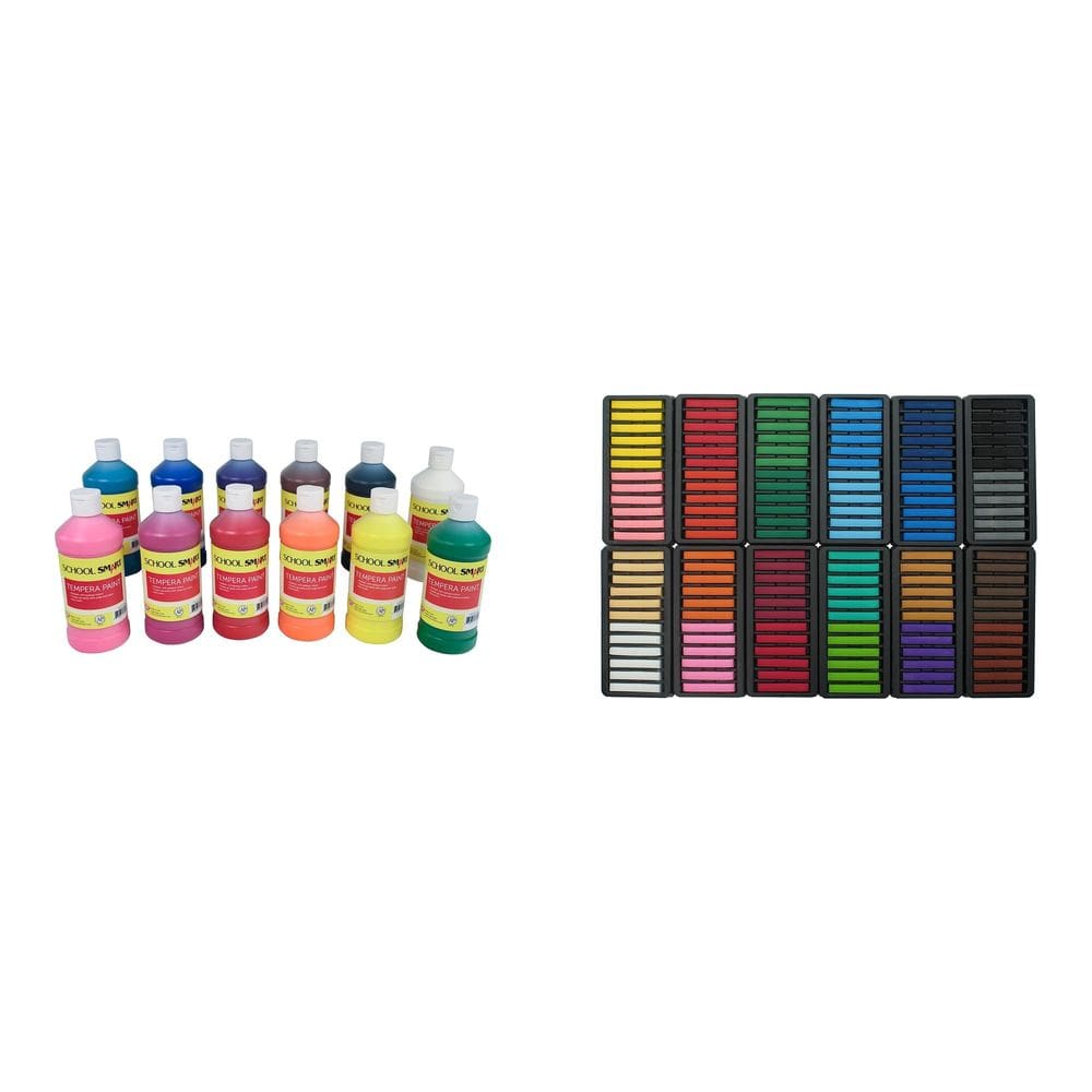 Kit combinado de tintas Casafoyer Tempera e pastéis de giz quadrados