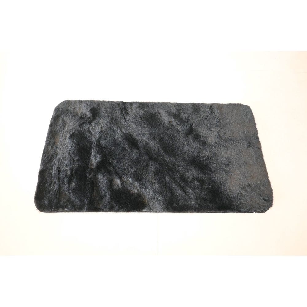 Tapete Pele De Coelho Retangular Melody 47x90cm - Jolitex - Preto