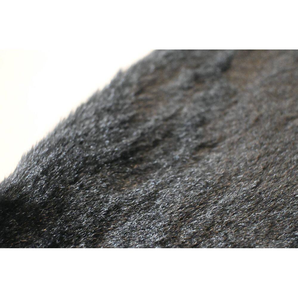 Tapete Pele De Coelho Retangular Melody 100x140cm - Jolitex - Preto