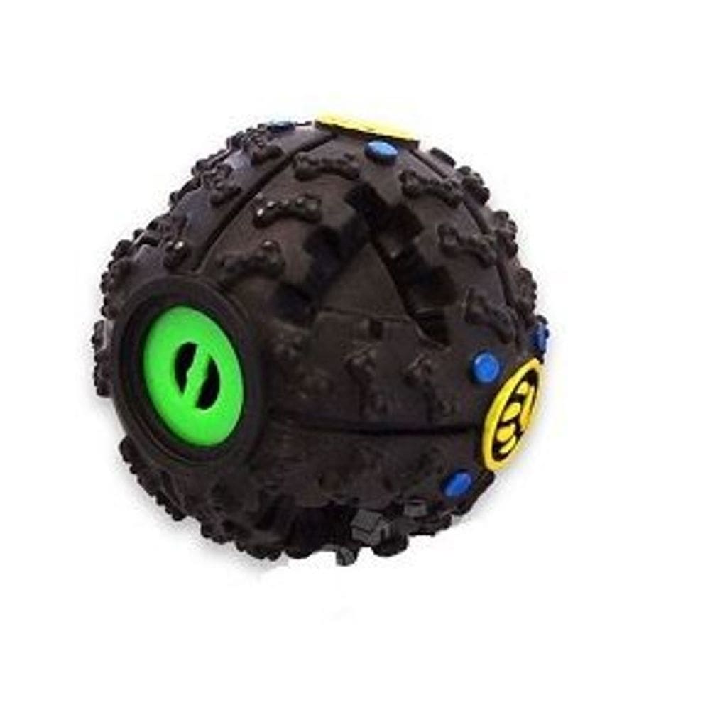 Bolinha Petisco Interativo Cães Com Apito Pequena Preta