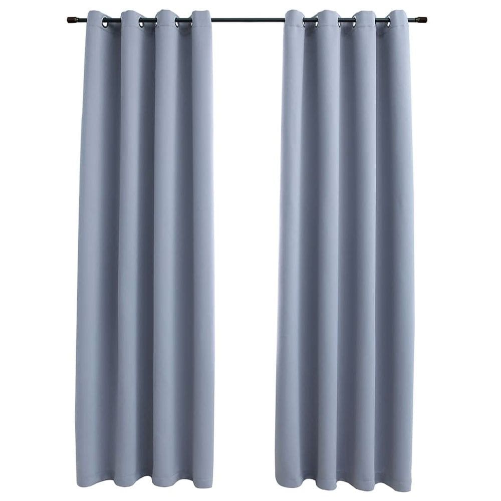 Cortinas Blackout VidaXL Grey 137x241cm Material de tecido