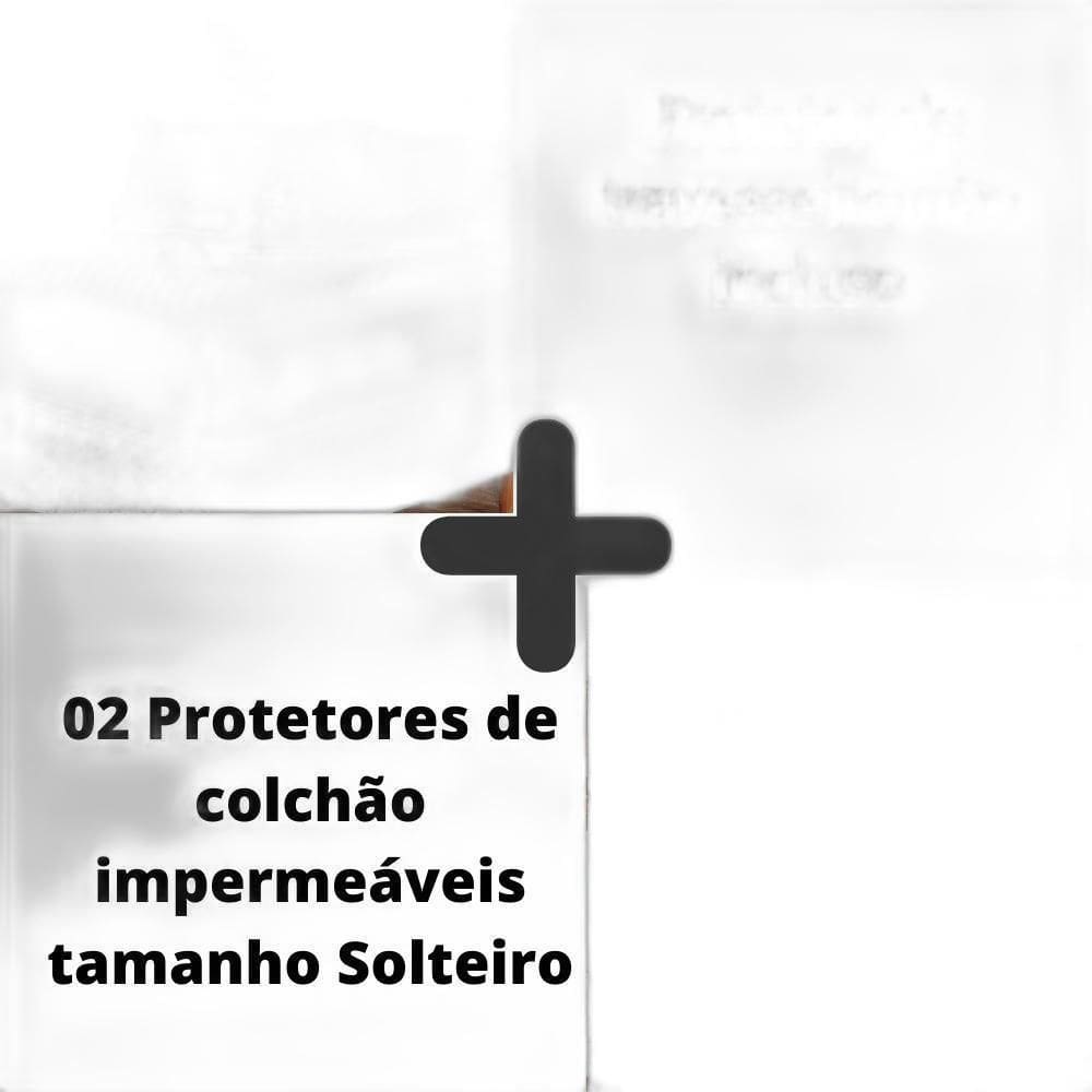 Kit 02 Protetor Colchão Impermeável Branco Cama Solteiro