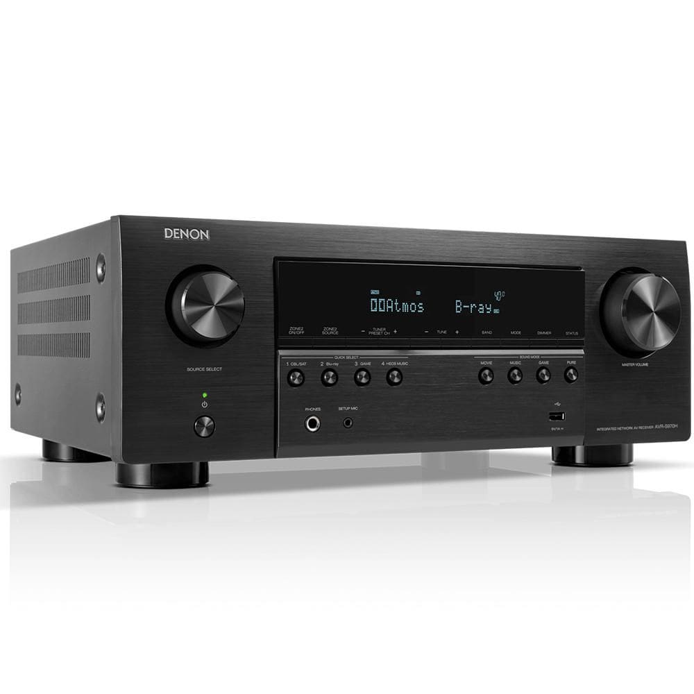 Receiver Denon AVR-S970H 7.2ch 90K 8K UHD 3D Audio Dolby Atmos DTS:X Heos Integrado VRR Preto 110v