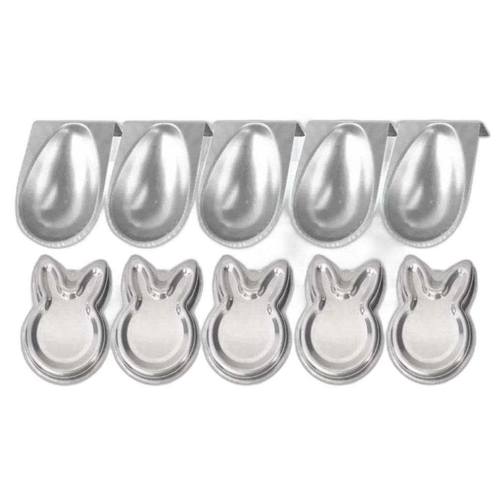 Kit Confeiteiro Formas De Páscoa 5 Coelho + 5 Ovo De Páscoa