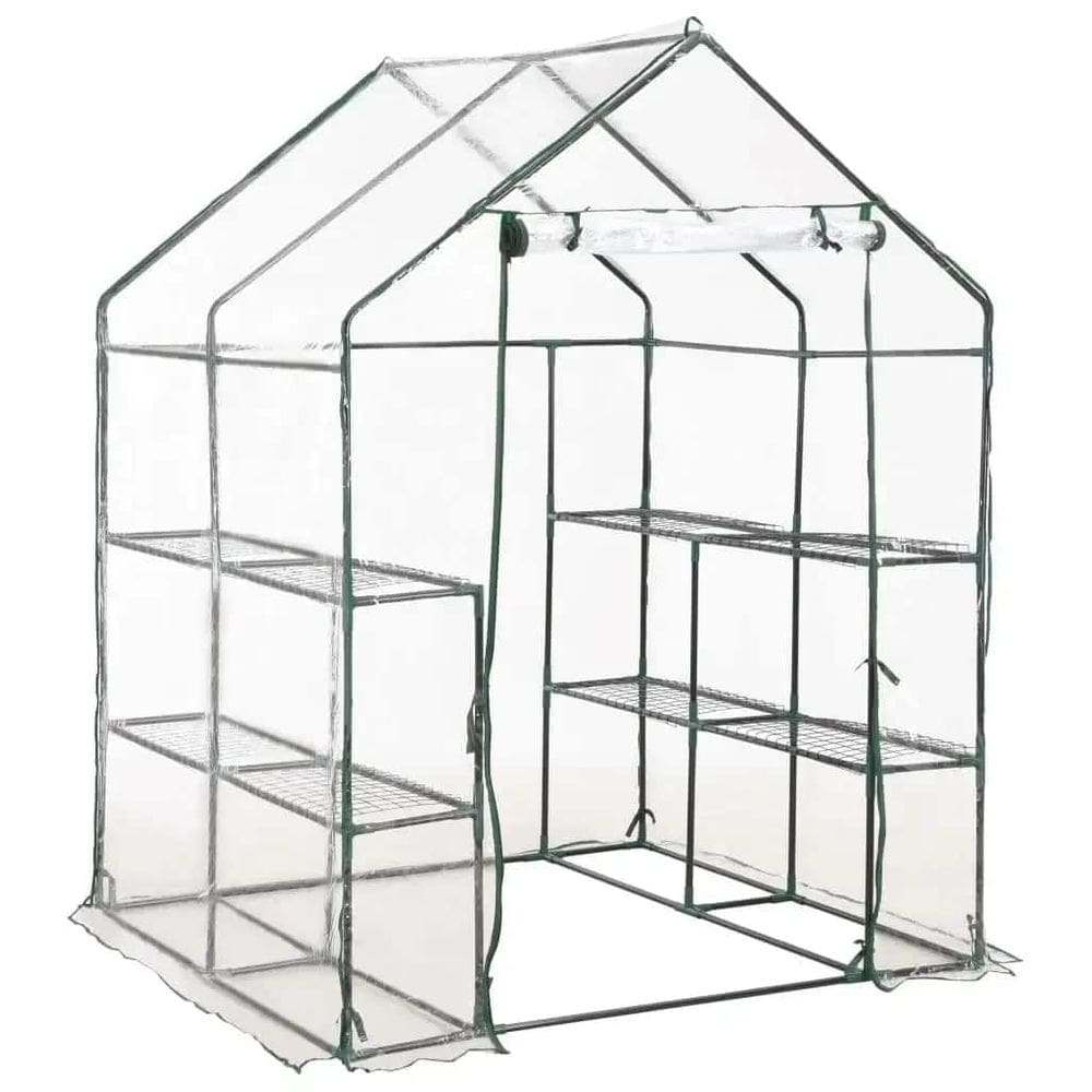Estufa VidaXL com estrutura de aço de 8 prateleiras 1,4x1,4x2m PVC