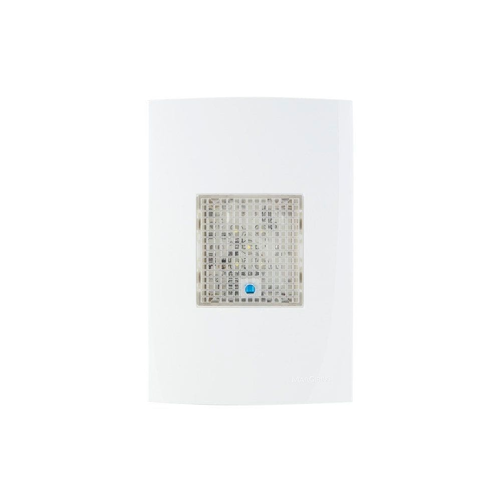 Luz de Emergência Margirius Clean/Sleek 5 LEDs Premium com Placa 4x2 Branca