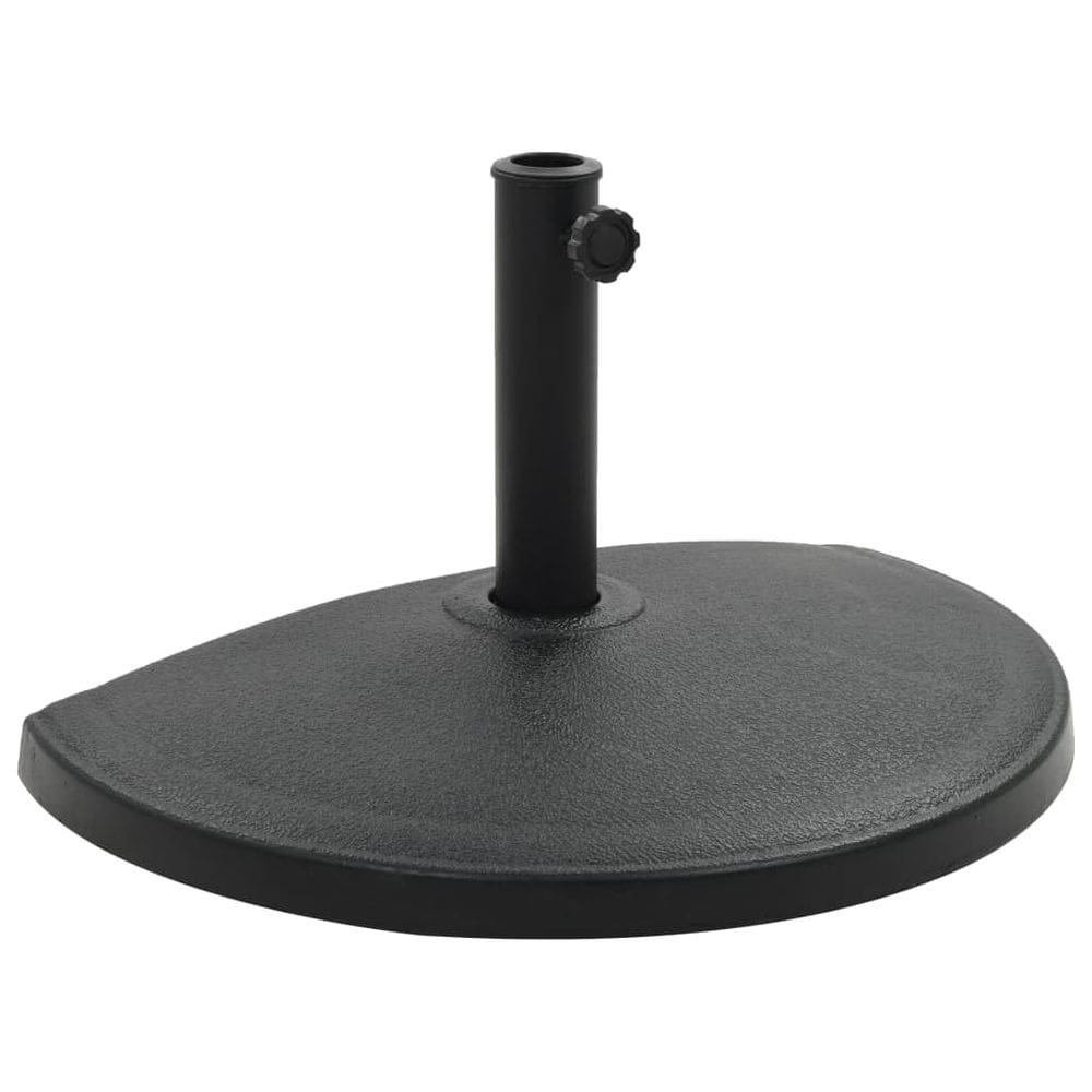 Base de guarda-sol vidaXL meio redonda de poliresina preta 15kg