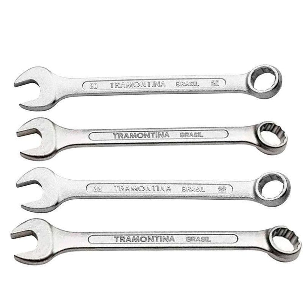 Jogo 4 Chaves Combinada Tramontina 20 A 23 Mm Aço Cromado