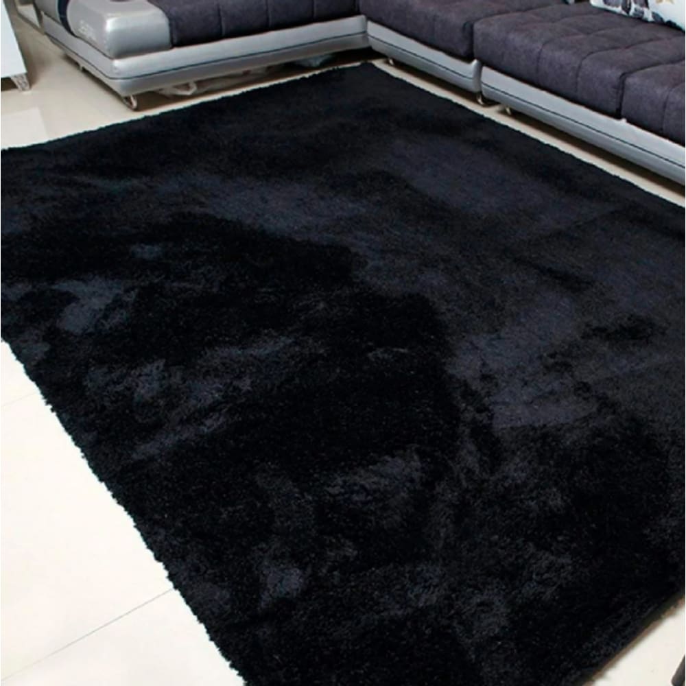 Tapete Melody Pele De Coelho 200x250cm Jolitex Preto