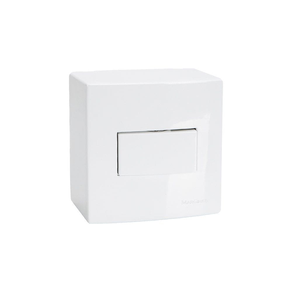 Caixa de Sobrepor 75x75 com Interruptor Simples MarGirius Sleek 10A Branca